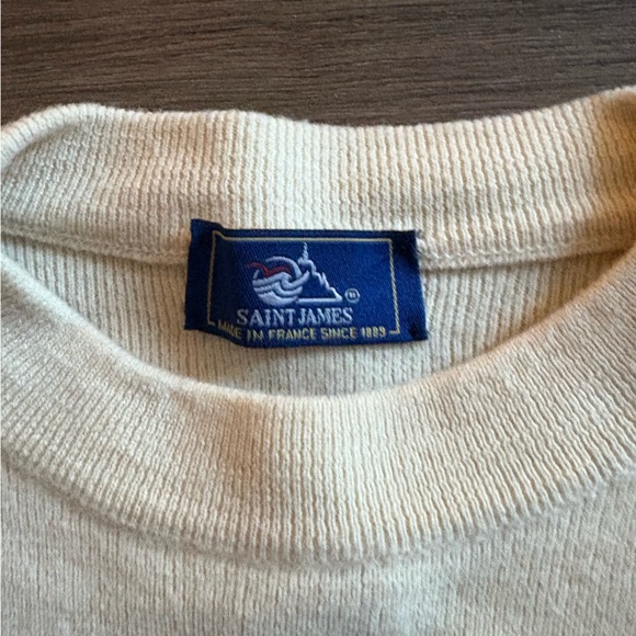 Saint James Cream and Red Striped Sweater - Picture 6 of 6